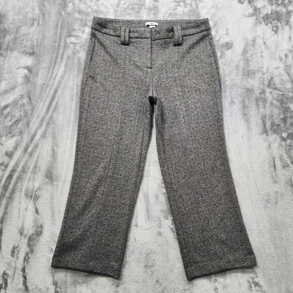 Bar III Pants Womens 10 Black Gray Tweed Stretch High Rise Straight Leg Preppy - Picture 1 of 11